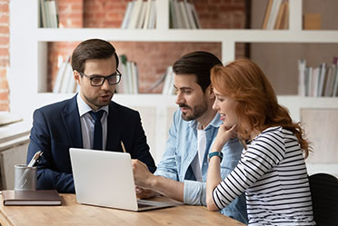 Blended family meeting with an advisor for estate planning and fair inheritance in California